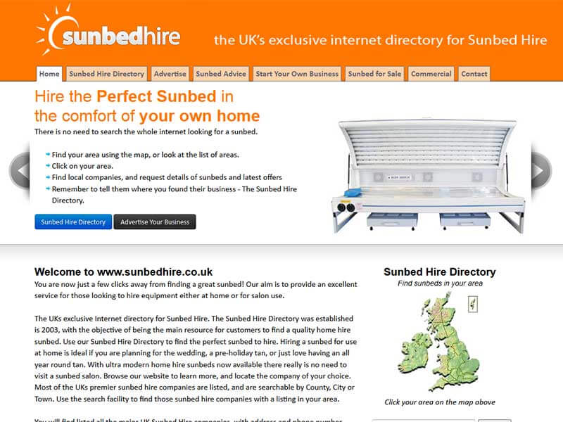 Sunbed Hire Directory